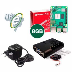 Kit Raspberry Pi 5 8GB c/ Case, Cooler, Dissipadores e Fonte 27W Kit Raspberry Pi 5 8GB c/ Case, Cooler, Dissipadores e Fonte 27W