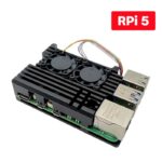 Case Alumínio p/ Raspberry Pi 5 com Duplo Cooler FAN PWM