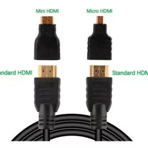 Cabo HDMI + Adaptador Micro HDMI e Adaptador Mini HDMI