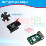Refrigerador de Alumínio GeeekPi Armor Lite V5 para Raspberry Pi 5