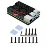 Kit Raspberry Pi 4 4GB c/ Case Alumínio c/ Duplo Cooler Fan e Fonte Oficial