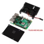 Kit Raspberry Pi 4 4GB c/ Case Alumínio c/ Duplo Cooler Fan e Fonte Oficial
