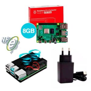 Kit Raspberry Pi 4 8GB c/ Case Oficial, Fonte 5v e Dissipadores