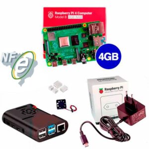 Kit Raspberry Pi 4 4GB c/ Case, Cooler, Fonte Oficial e Dissipadores