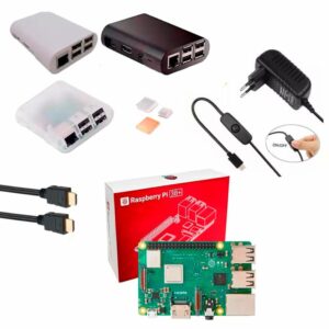 Kit Raspberry Pi 3 Model B+(Plus) c/ Case, Fonte e Dissipadores