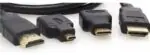 Cabo HDMI + Adaptador Micro HDMI e Adaptador Mini HDMI