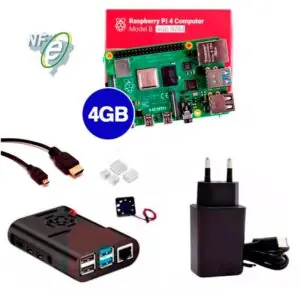 Kit Raspberry Pi 4 4GB c/ Case, Cooler, Fonte, Micro HDMI e Dissipadores