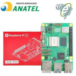 Kit Raspberry Pi 5 16GB c/ Case + Active Cooler Oficial e Fonte 27W